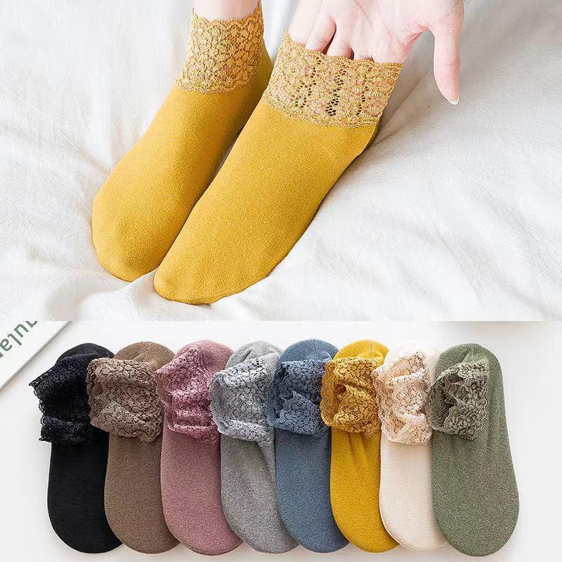 Brehn | Neue warme Socken mit modischer Spitze