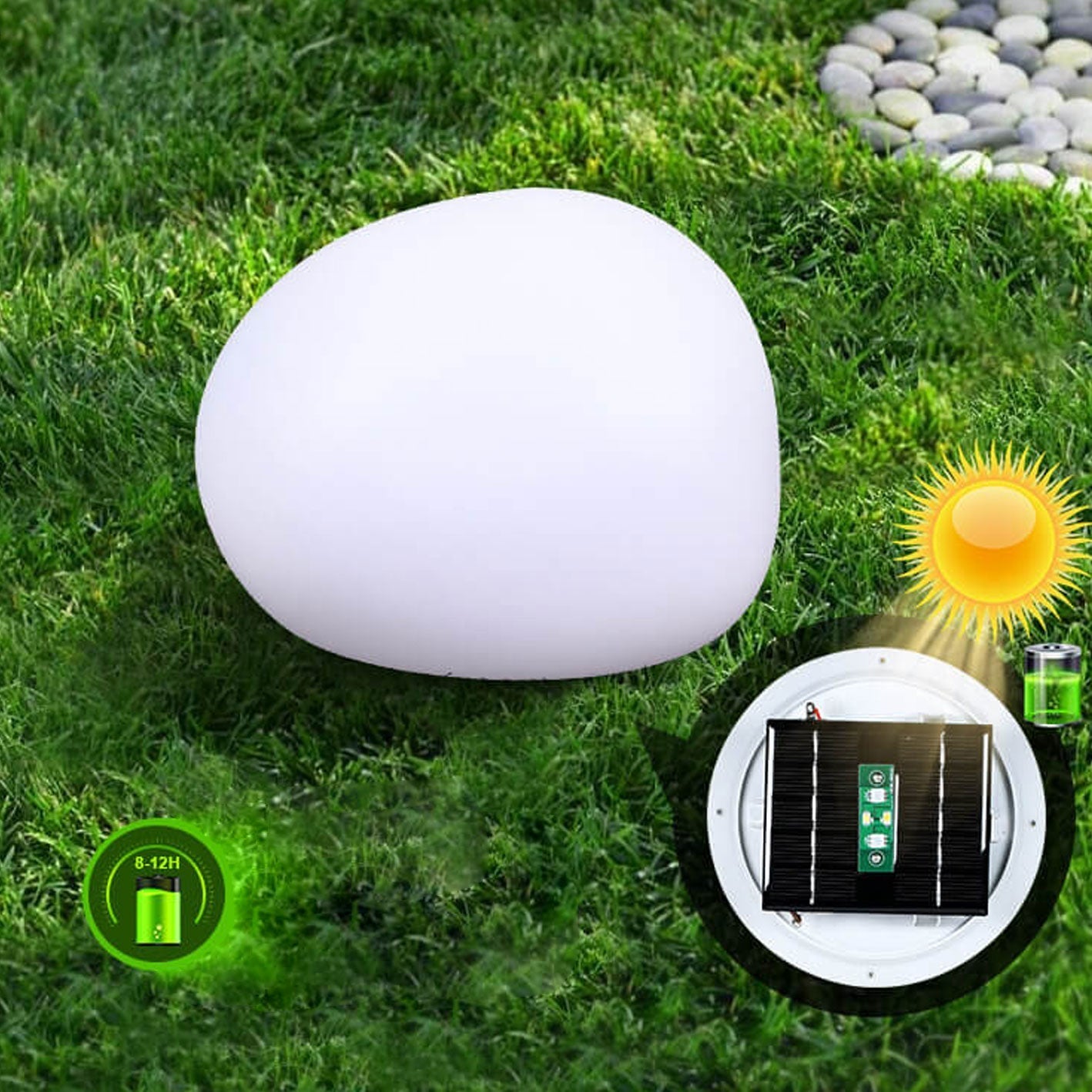 Solar wasserdicht PE sphärische LED Außen dekorative Rasenlicht | Brehn