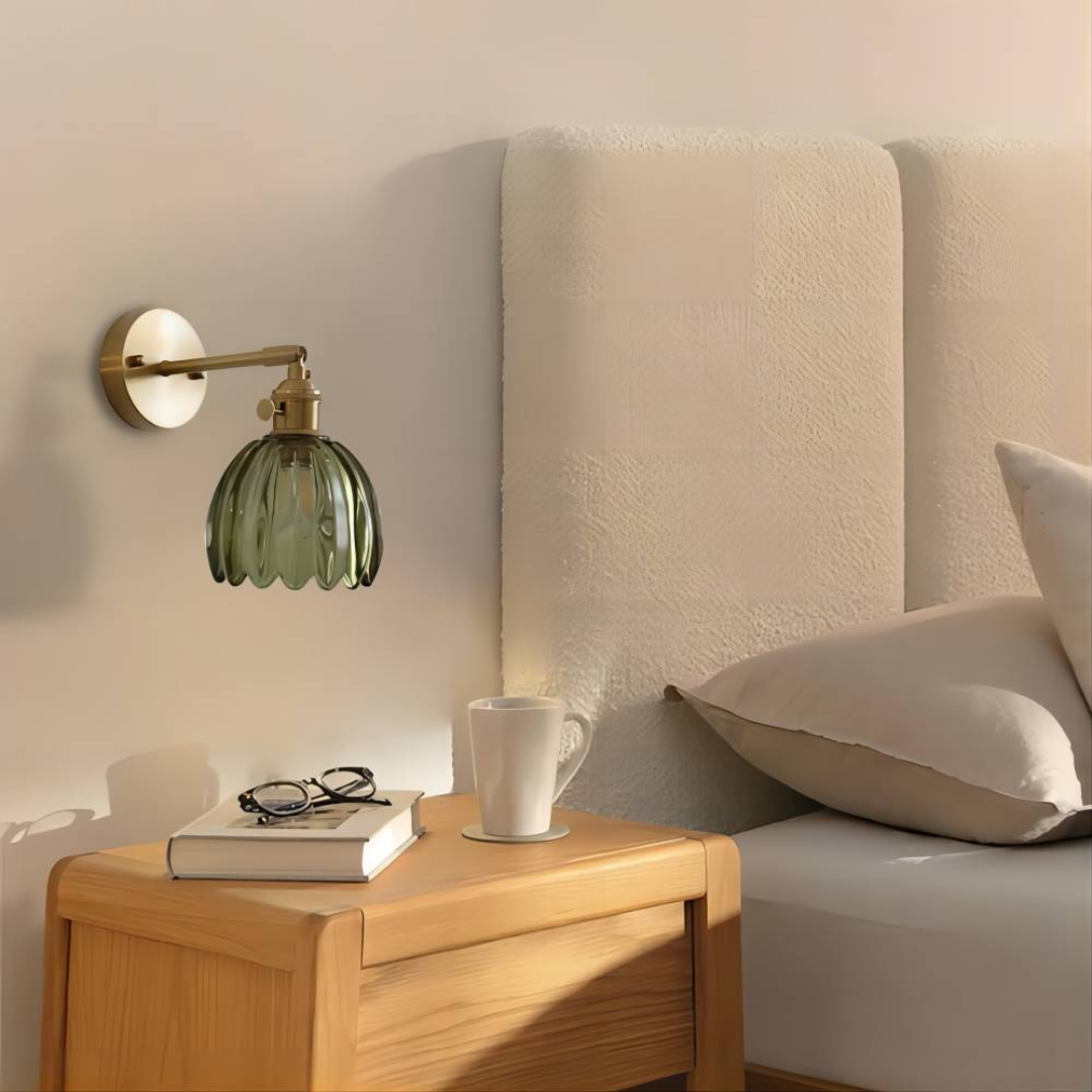 Brehn | Retro-Glas-Wandlampe Tulpe