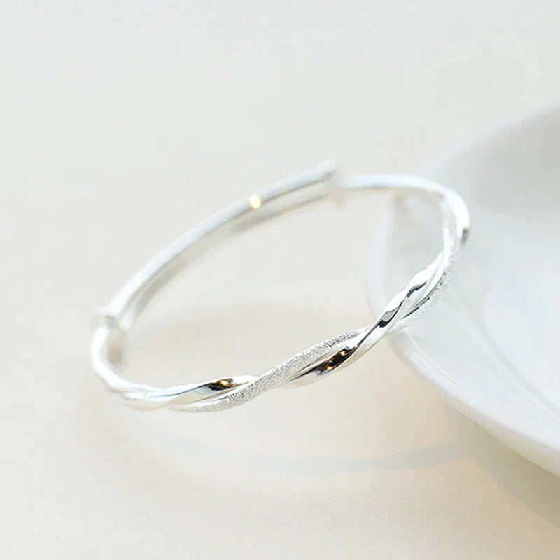 Elegante Gewebte Silberarmband