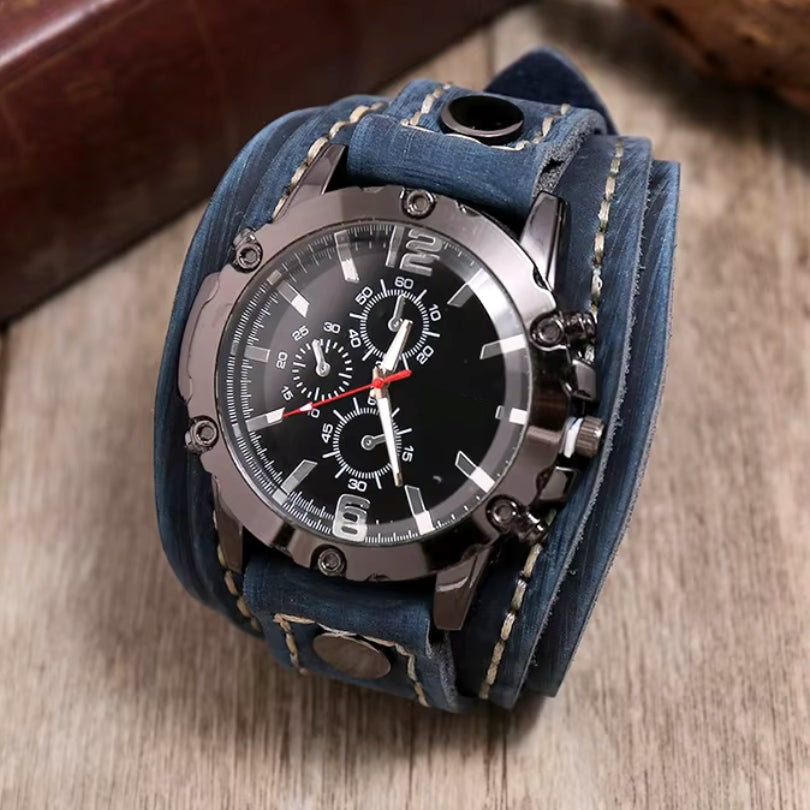 Klassische Lederarmbanduhr