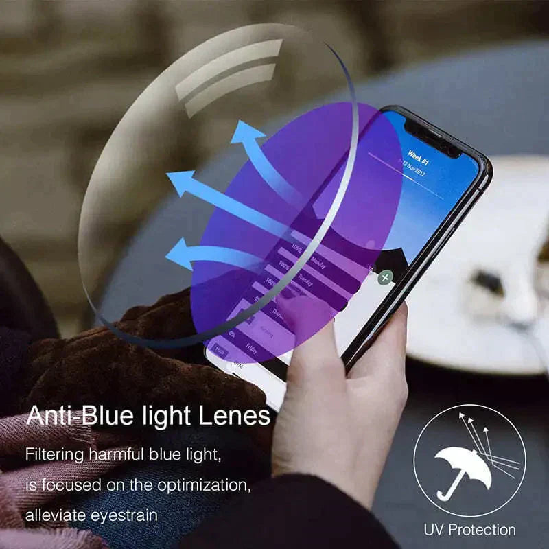 Brehn | Saphir Hohe Härte Anti-Blau Licht Weit und Nah Lesebrille Sonnenbrille