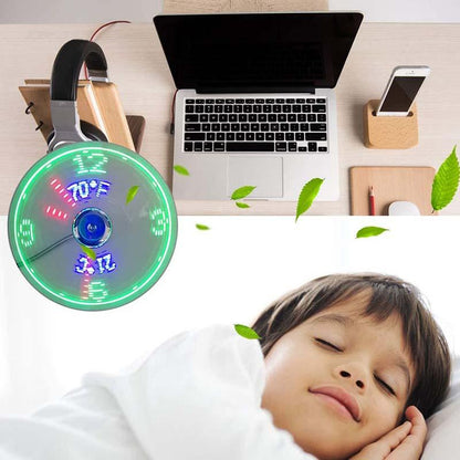 USB Ventilator mit LED-Uhrbeleuchtung | Brehn