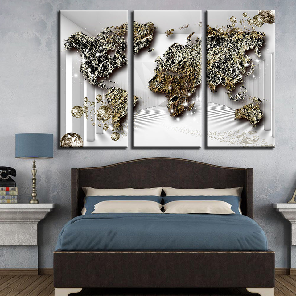 Klassische Alte Rustikale Weltkarte-Canvas Wandkunst Gemälde