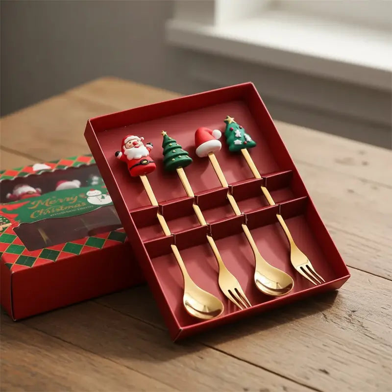 Brehn | Edelstahl Weihnachtsbesteck 4-teilige Sets