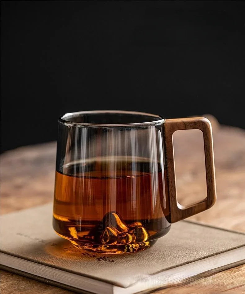 WoodGrip Glasbecher 400 ml mit Holzgriff für heiß und kalt | Brehn