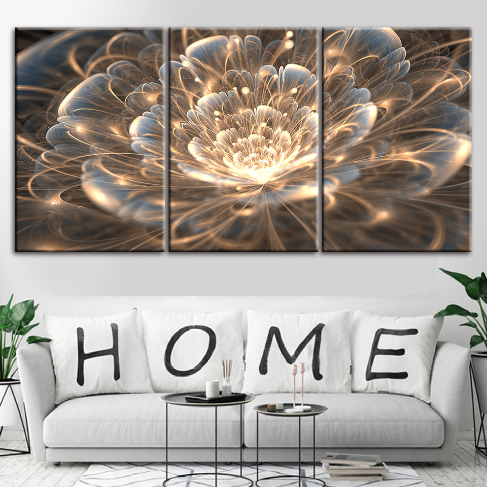 Mystische Blume, 3-teilig – Leinwandbild
