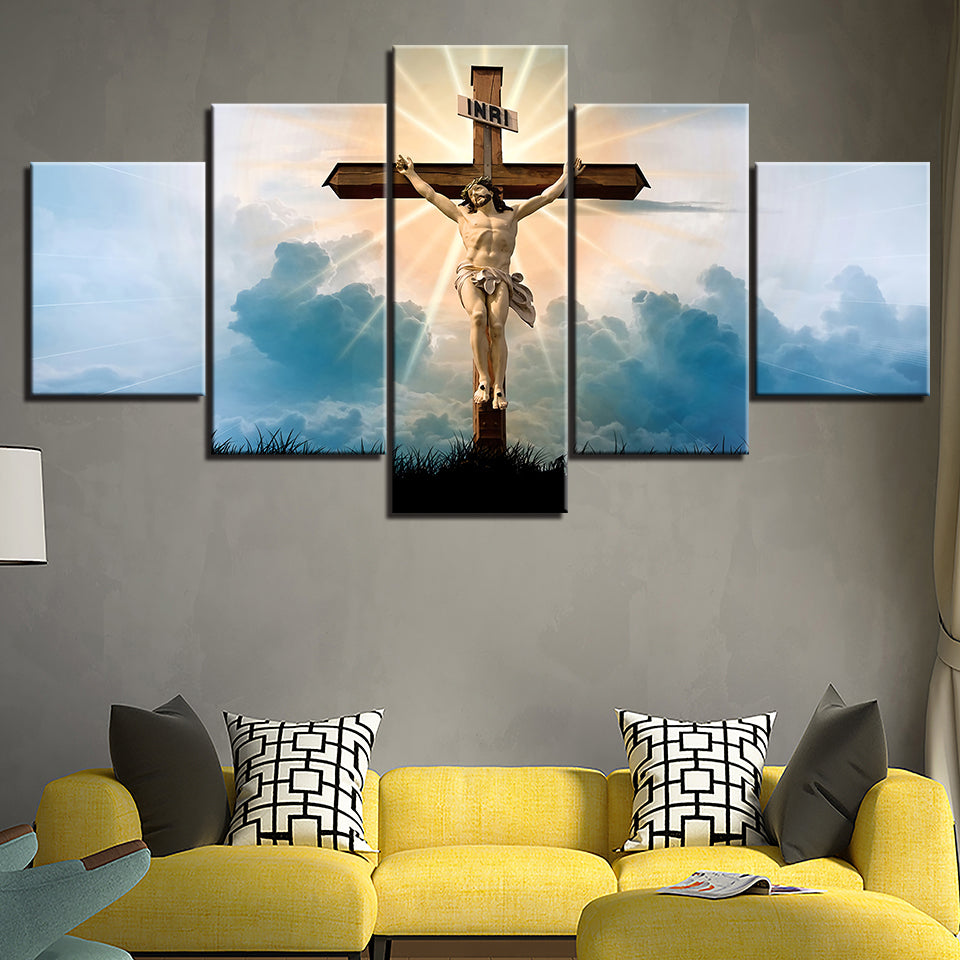 Jesus Am Kreuz - Leinwand Wandkunst Malerei