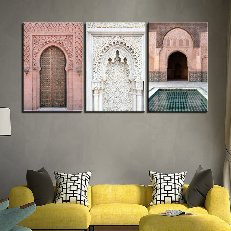 Schöne architektonische Design-Canvas Wandkunst Gemälde 3 Teile