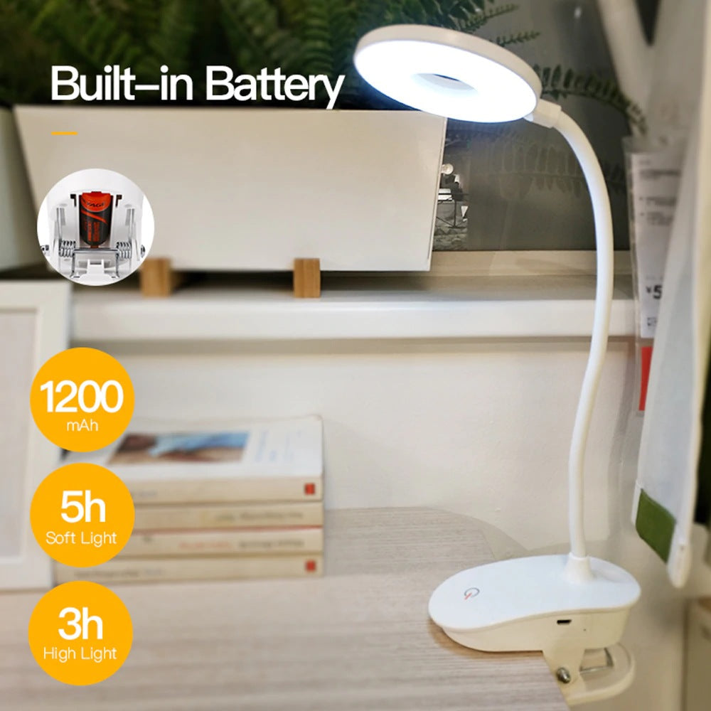 Kabellose Klemmlampe für den Nachttisch
