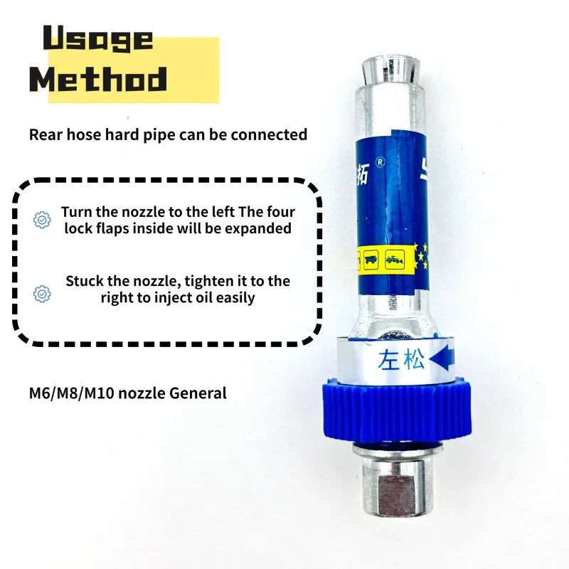 Hochdruck-Fettkupplung - Schwerlast-Fittings-Adapter für Fettpressen, schnelles Verriegeln und Lösen von Düsen (Universelle Passform) Brehn