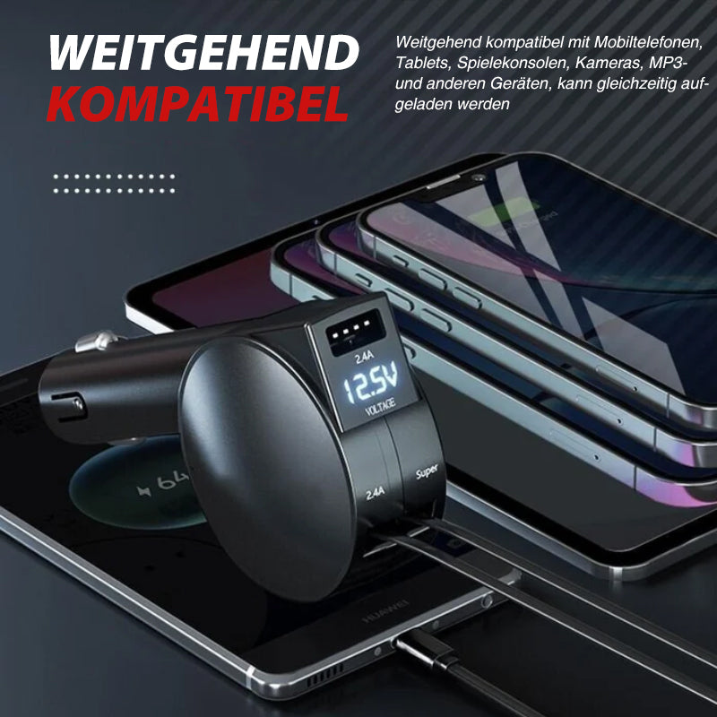 Brehn | 3-in-1 einziehbarer Schnelllade Autoadapter