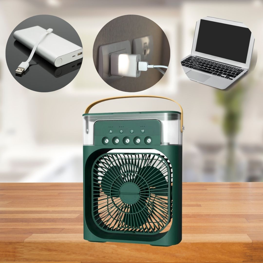 3-in-1 Luftkühler Luftbefeuchter | Tragbar, einstellbare Lüftergeschwindigkeiten & Ideal für Schlafzimmer, Büros & kleine Räume | Brehn