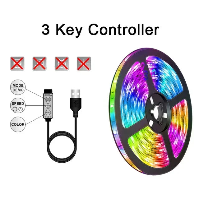 USB LED STRIPE MIT FARBWECHSEL - RGB LICHT FÜR RAUMDEKORATION & TV-HINTERGRUNDBELEUCHTUNG | Brehn