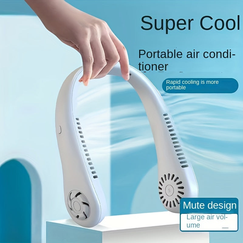1pc Hände-frei Tragbarer Halsventilator - Wiederaufladbar, bladlos und USB-betrieben - Perfekt für Büro und Reisen | Brehn