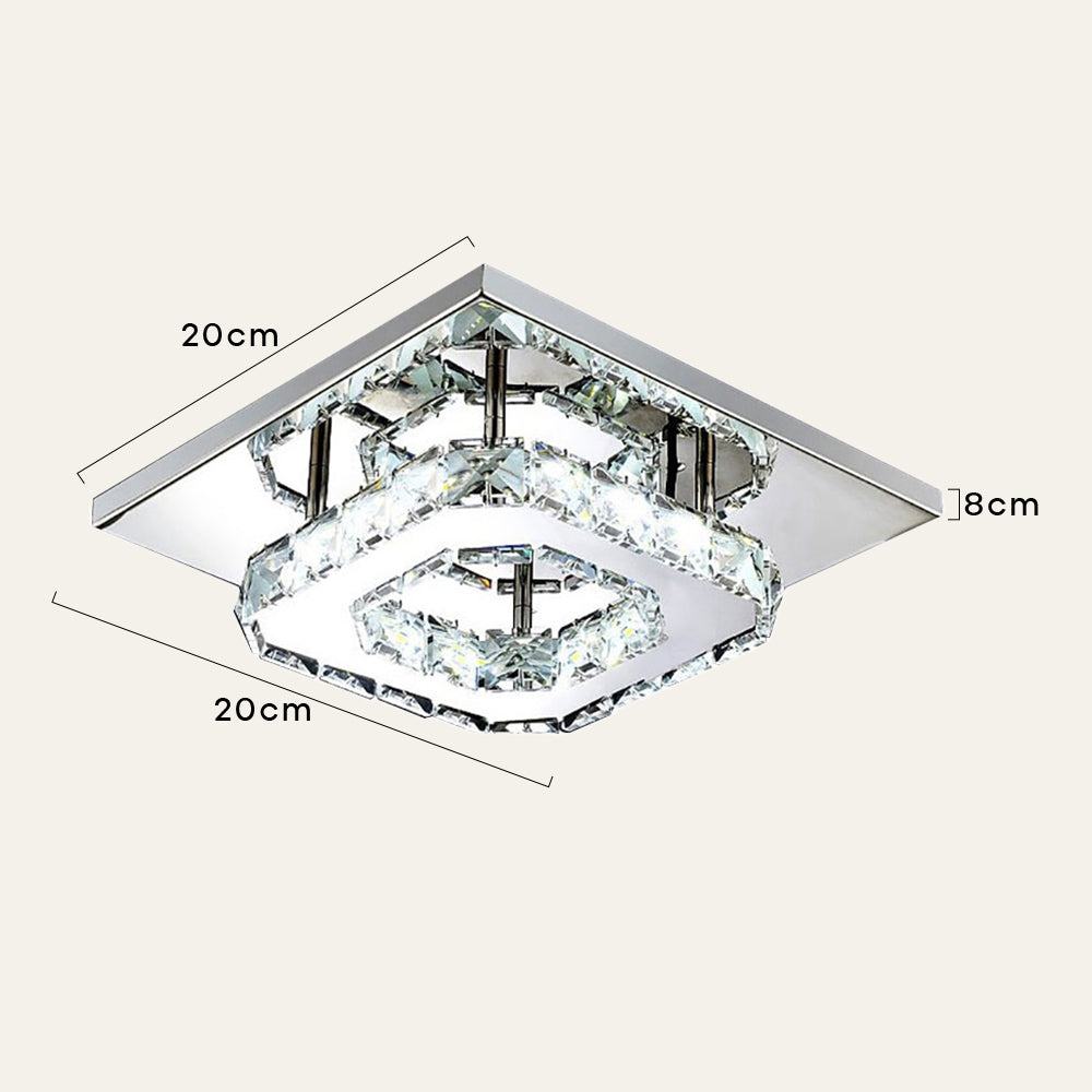Moderne LED-Deckenleuchte mit Kristalloptik