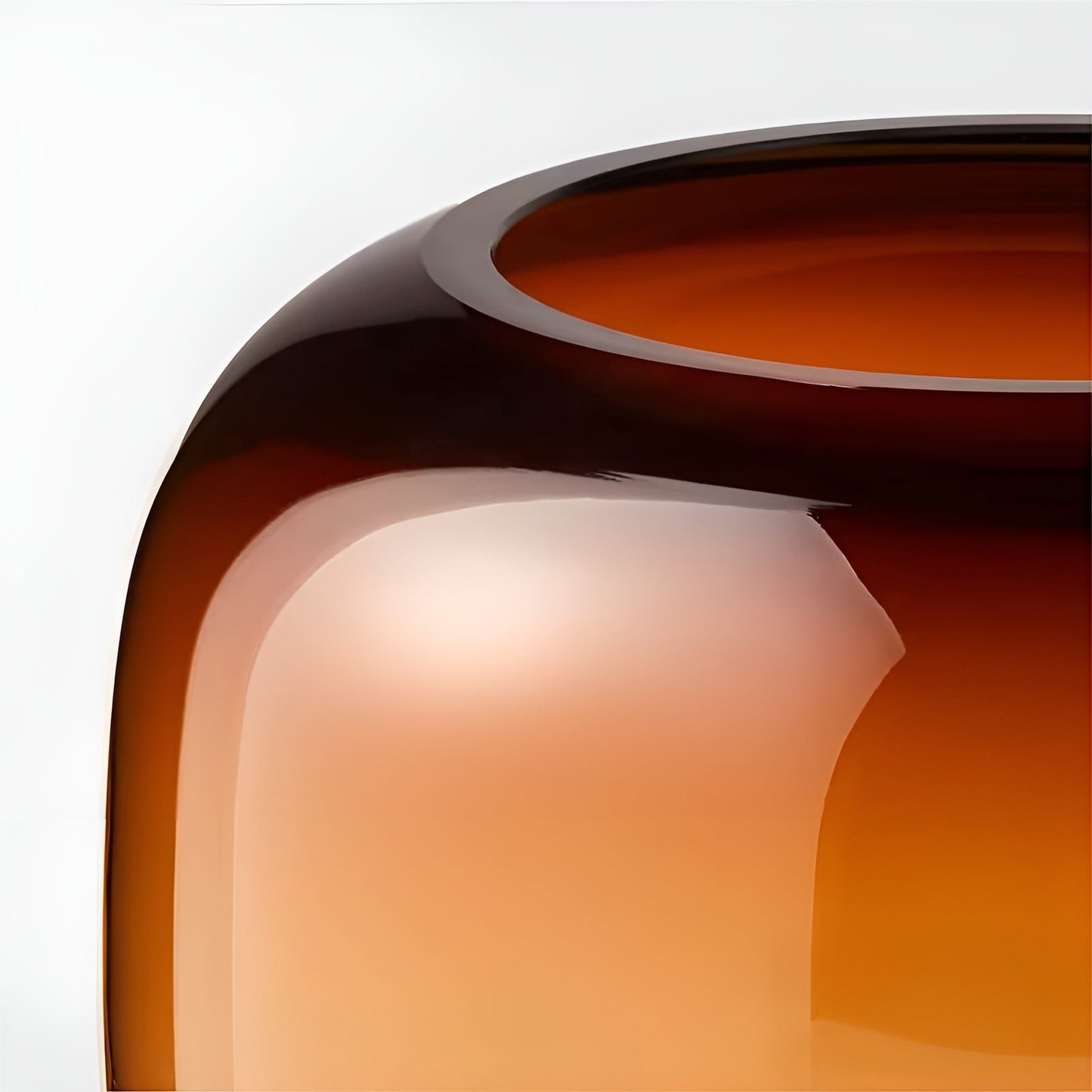 Handvase aus Glas von Brehnown – minimalistisch und dekorativ | Transparenter Innenraum für Blumen, Hydrokultur und moderne Pflanzen in Bernstein