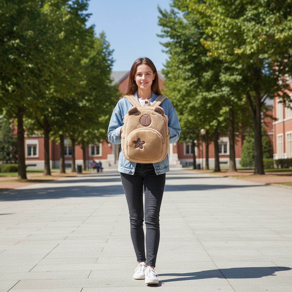 Brehn | Capybara süßer Plüsch Kinder Rucksack