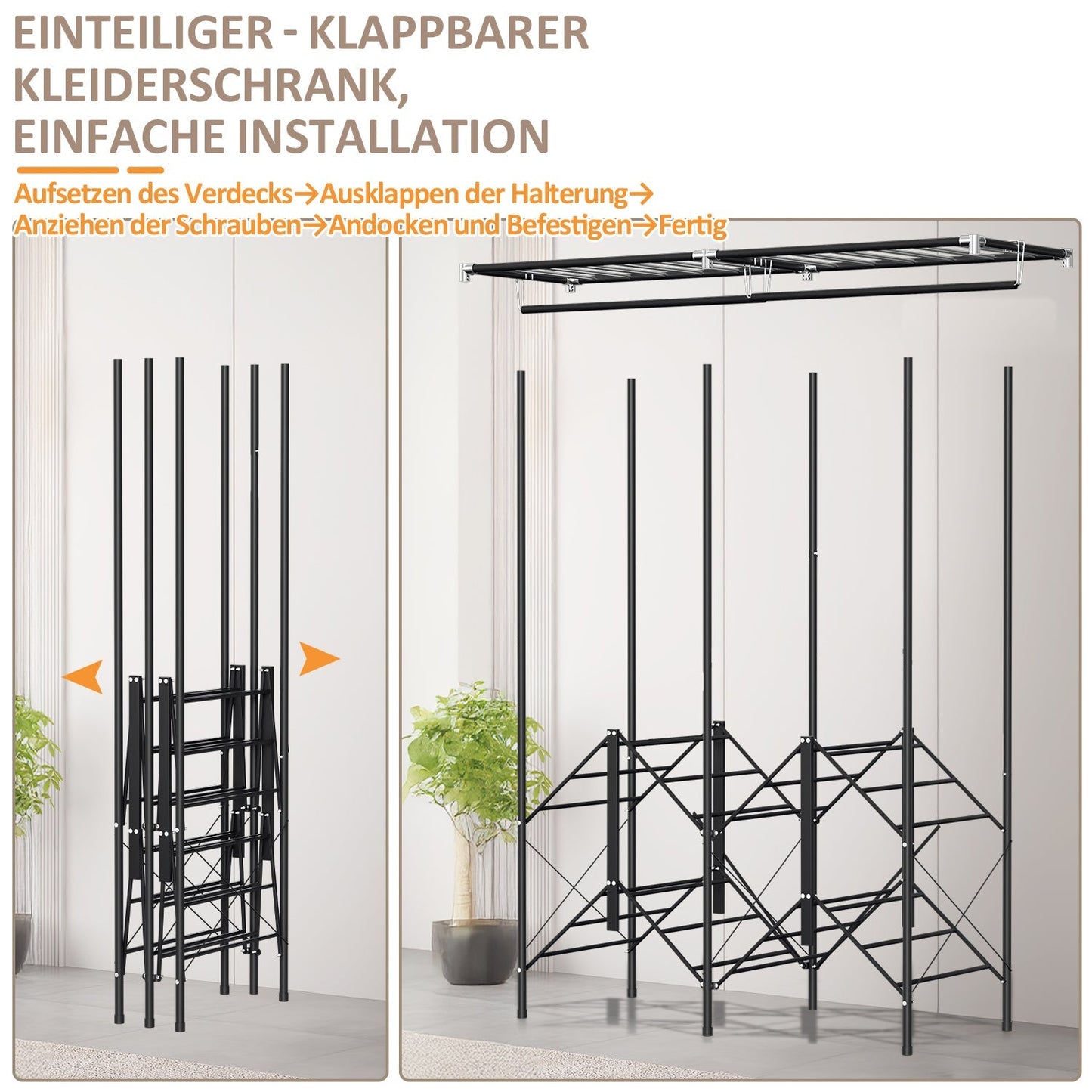 Klappbarer Kleiderschrank Schlafzimmerschrank | Brehn