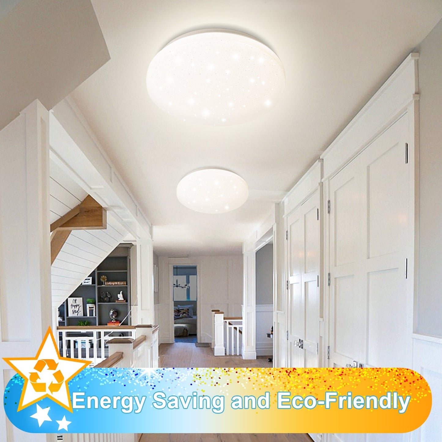 24W LED Deckenleuchte Dimmbar mit Sternenhimmel-Effekt | Brehn