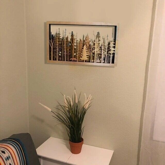 Wanddekoration – WoodForrest 3D – Bezaubernde Waldszene – Fuchs & Baumschatten