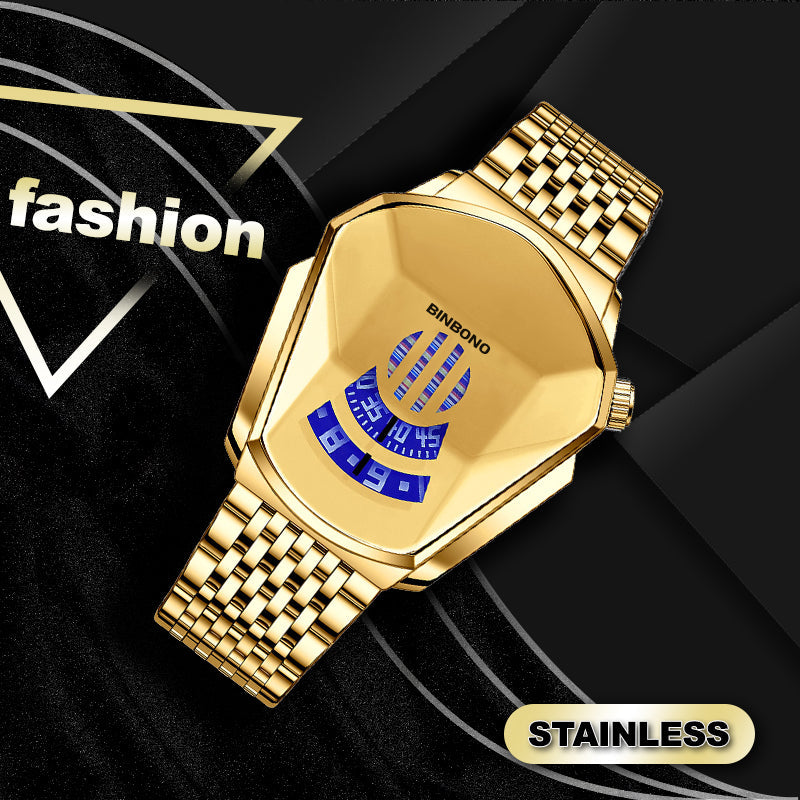 Herren-Quarzuhr im Diamant-Stil