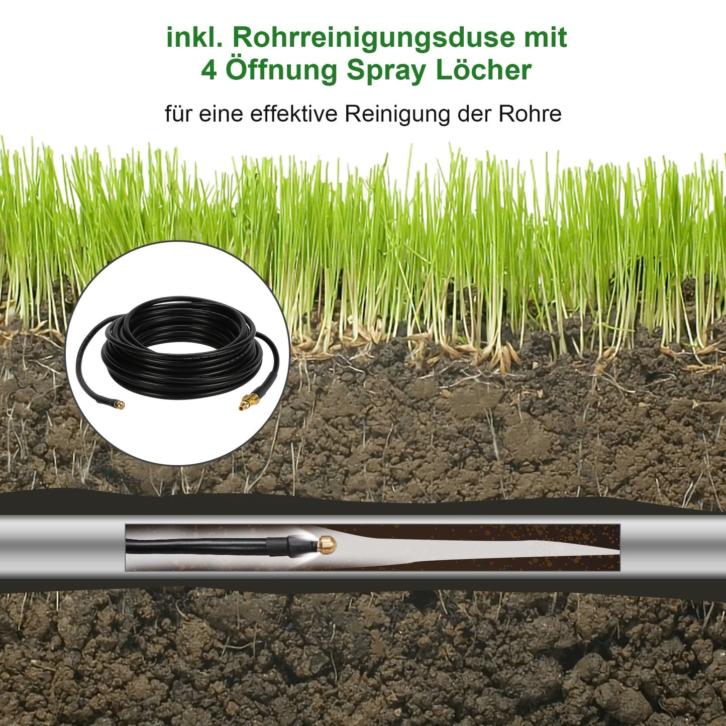 Rohrreinigungsschlauch 10m-30m 180 bar | Brehn