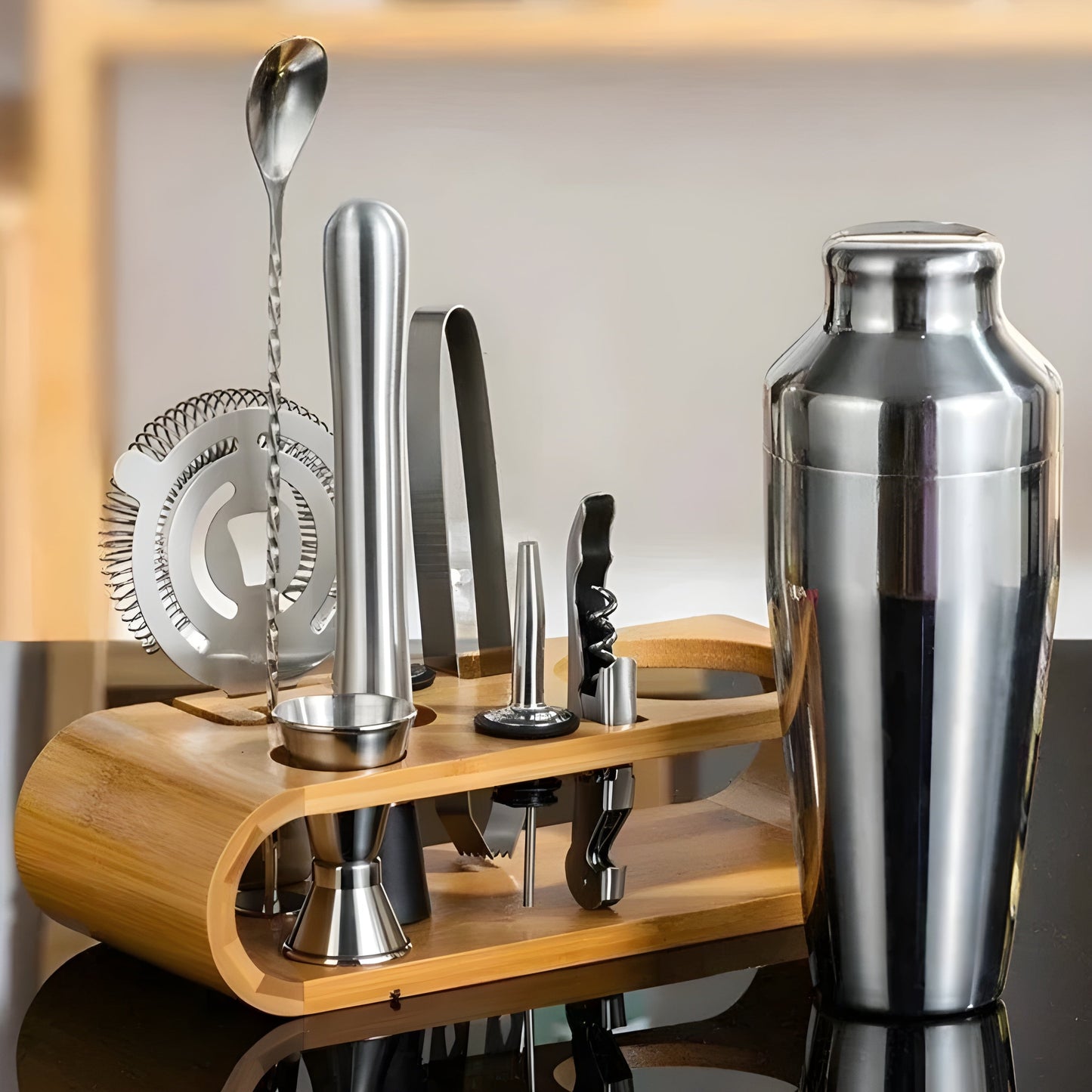 Cocktailshaker-Set aus Edelstahl – 10-teiliges Premium-Barkeeper-Set | Ideal für Mixgetränke und Partys