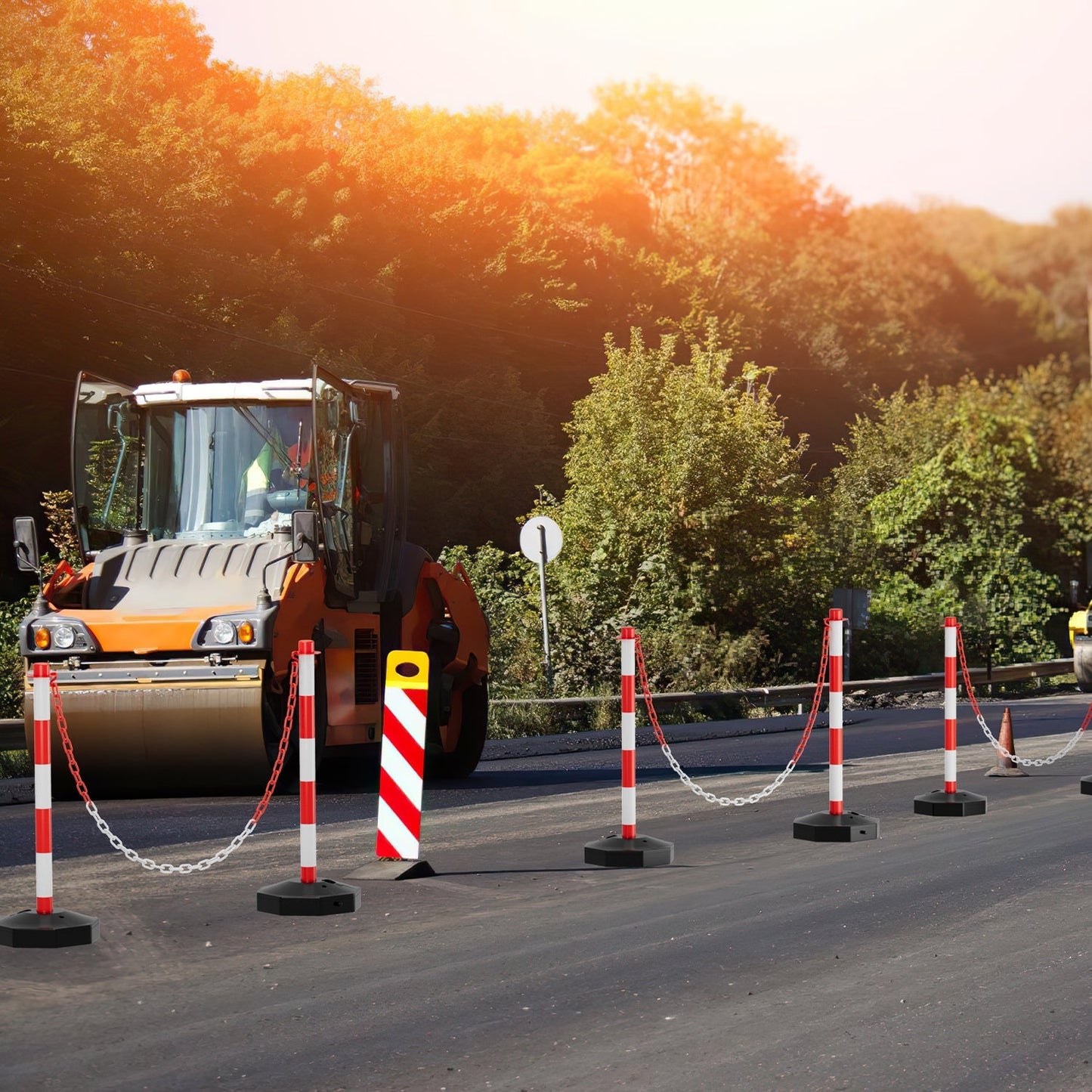 Absperrpfosten Kettenpfosten mit Kette Länge 1,4 m | Brehn