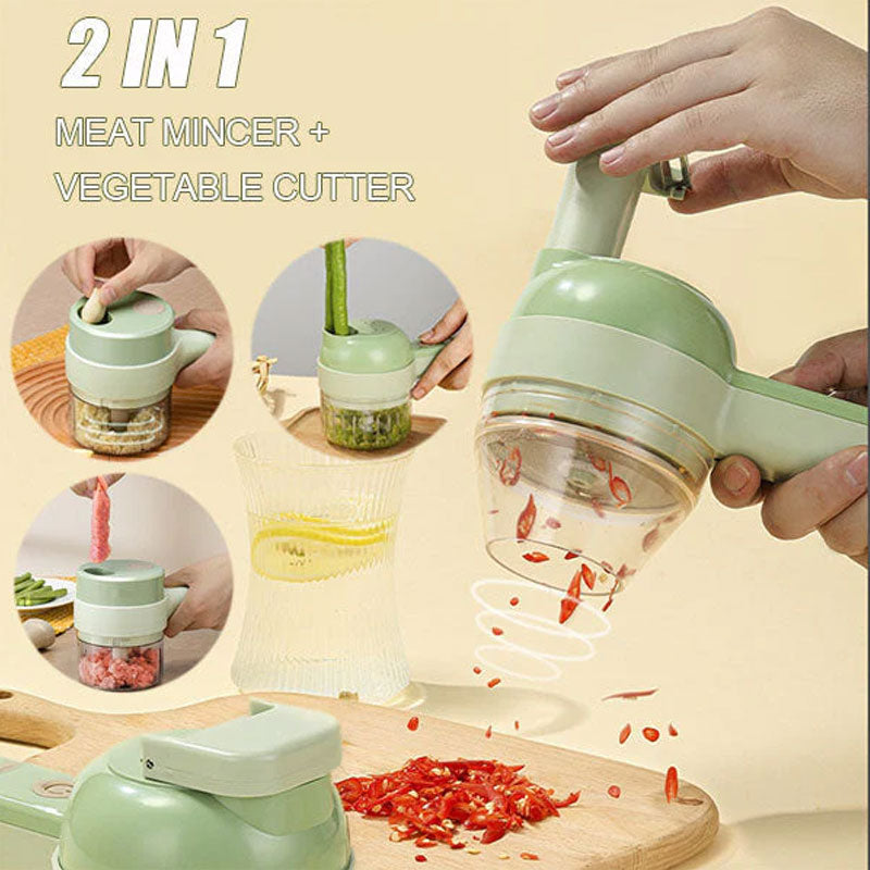 4 In 1 Handheld Elektrischer Gemüseschneider Set | Brehn