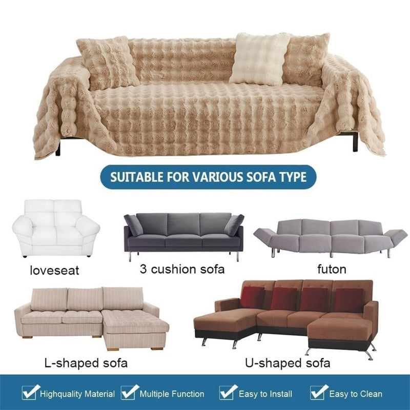 Premium Kunstfell Rutschfeste Sofa Bezüge