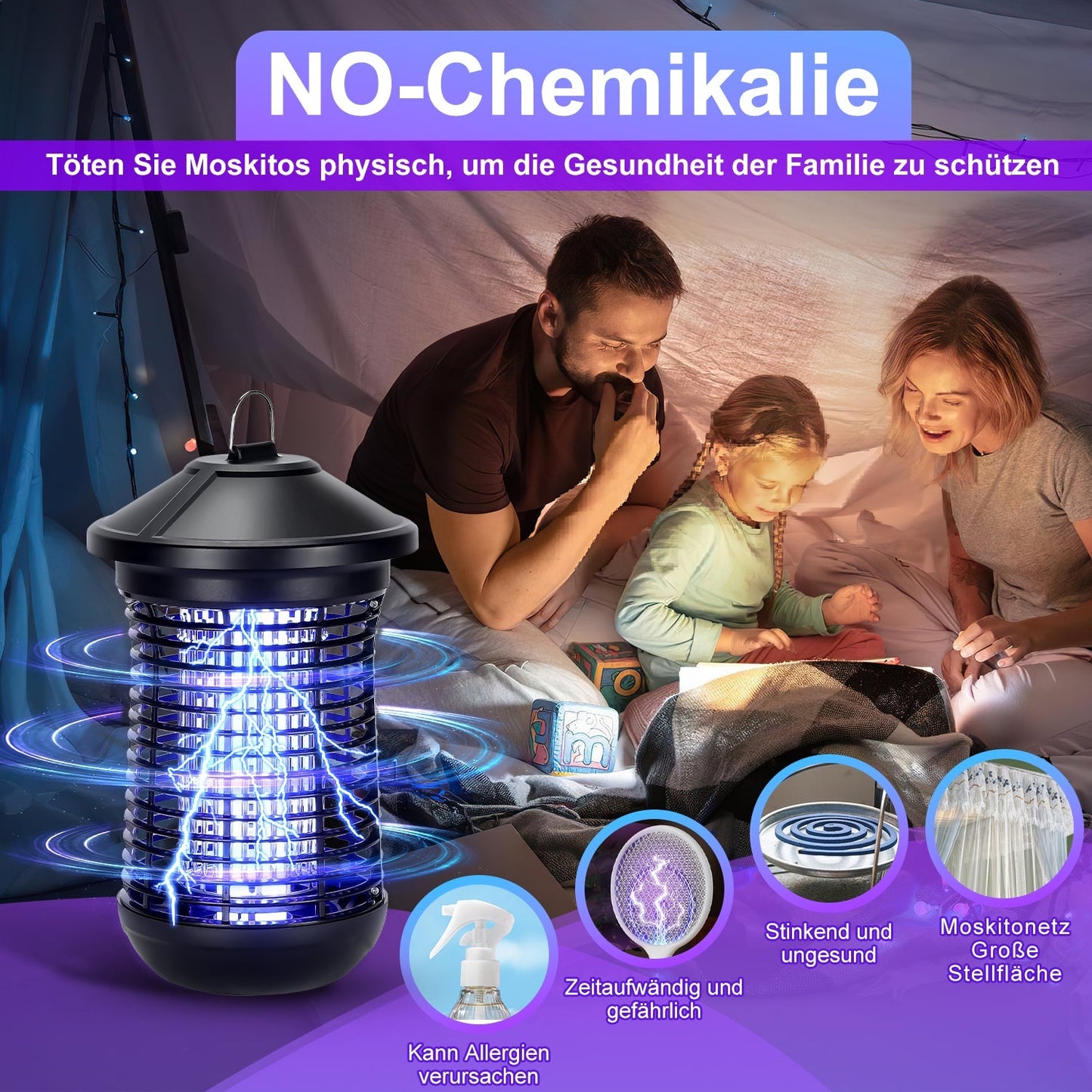 Elektrisch Mückenlampe Insektenvernichter UV-Licht | Brehn