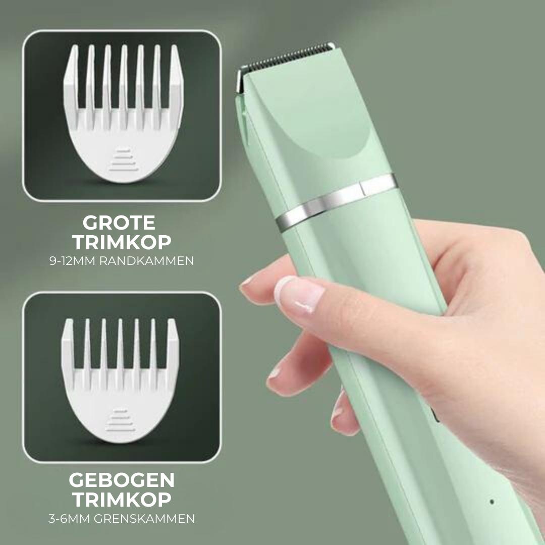 Brehn | Tierpflegegerät Groomilo 4-in-1 | Leise & Wiederaufladbar | Für Fell & Krallen | Weiß-Grün