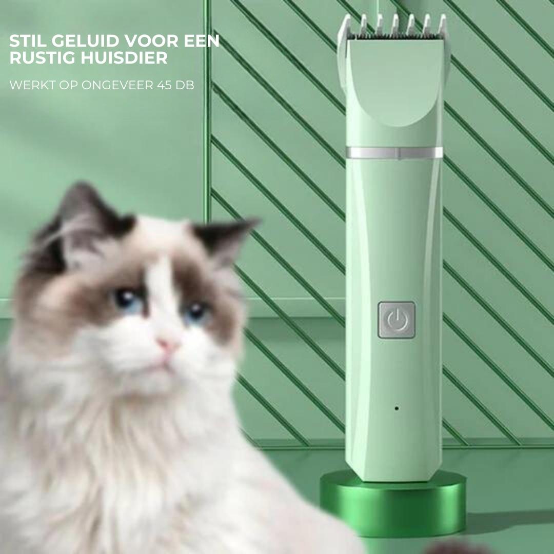 Brehn | Tierpflegegerät Groomilo 4-in-1 | Leise & Wiederaufladbar | Für Fell & Krallen | Weiß-Grün