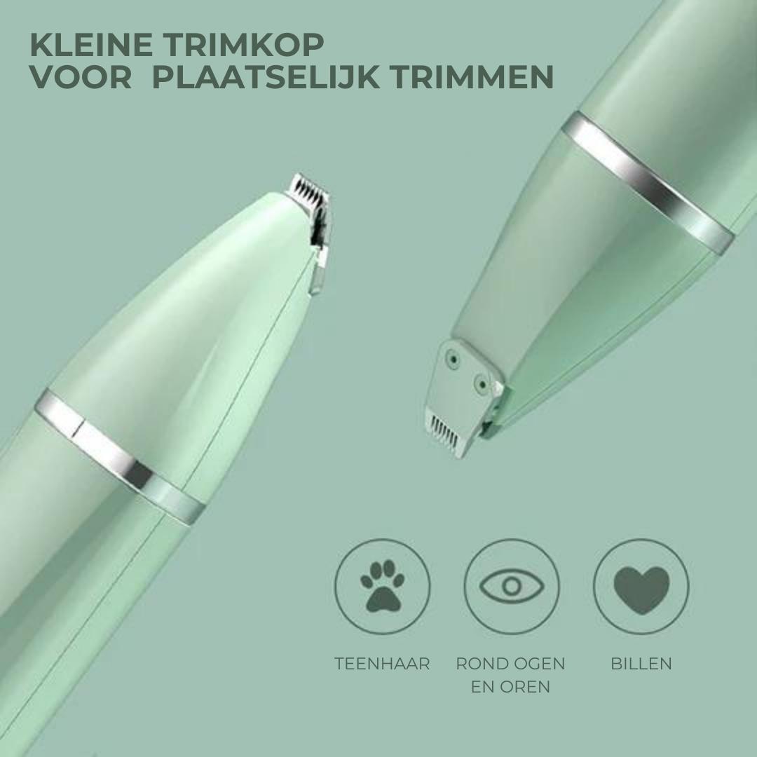 Brehn | Tierpflegegerät Groomilo 4-in-1 | Leise & Wiederaufladbar | Für Fell & Krallen | Weiß-Grün