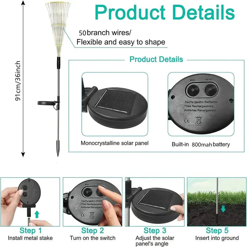 Brehn | 4er-Pack: Solarleuchten Außen, Warmweiß Gartenlichter