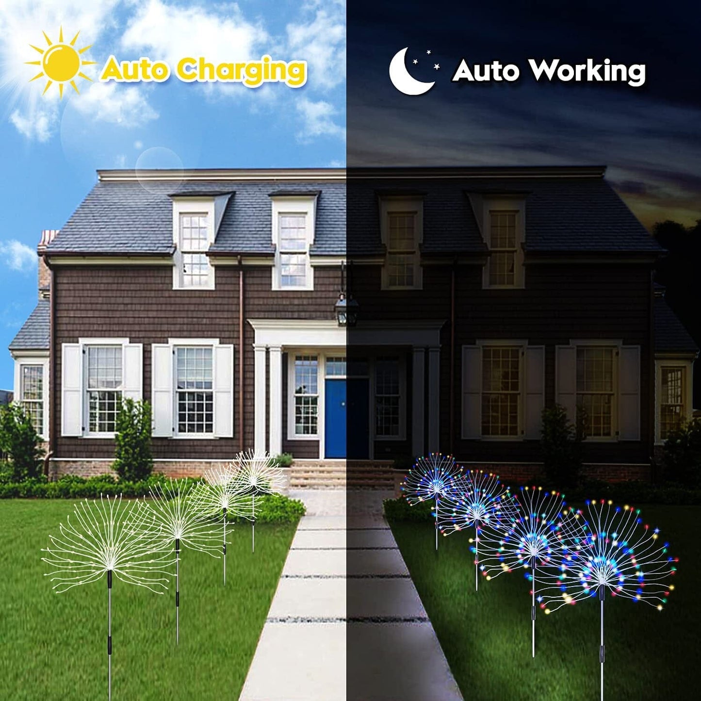 Brehn | 4er-Pack: Solarleuchten Außen, Warmweiß Gartenlichter