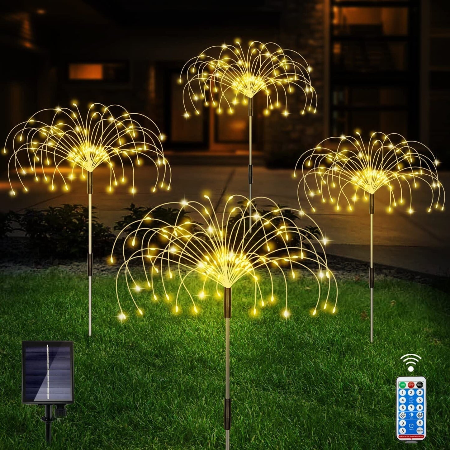 Brehn | 4er-Pack: Solarleuchten Außen, Warmweiß Gartenlichter