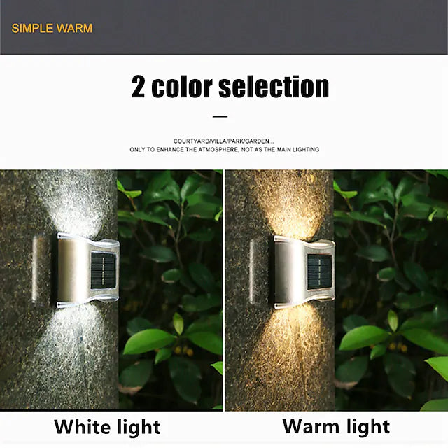 Brehn | 4-teilige: Solar Außen 6 LED Waterproof Wandlichter