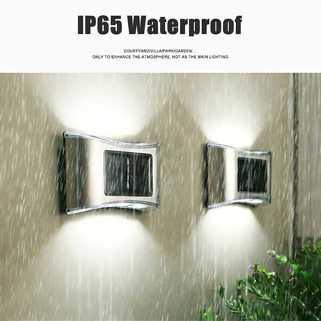 Brehn | 4-teilige: Solar Außen 6 LED Waterproof Wandlichter