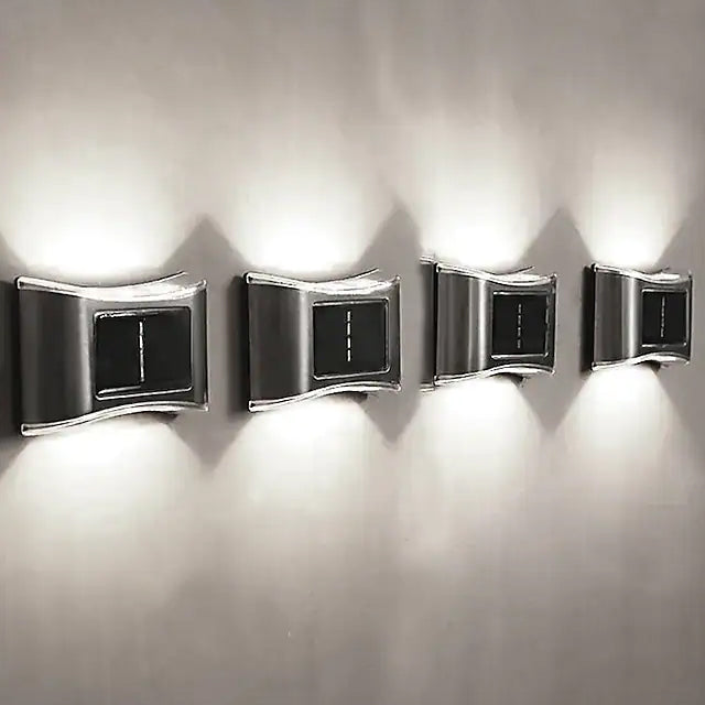 Brehn | 4-teilige: Solar Außen 6 LED Waterproof Wandlichter