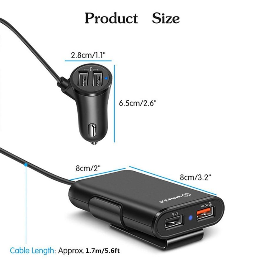 4-Port USB Auto-Ladegerät mit Verlängerungskabel | Brehn