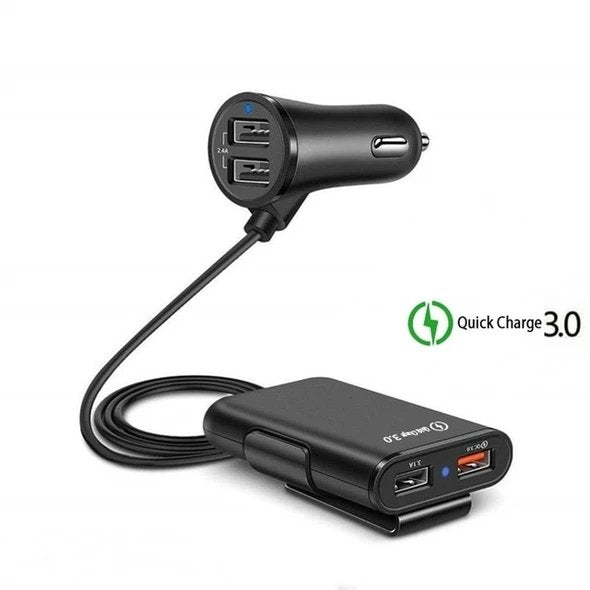 4-Port USB Auto-Ladegerät mit Verlängerungskabel | Brehn