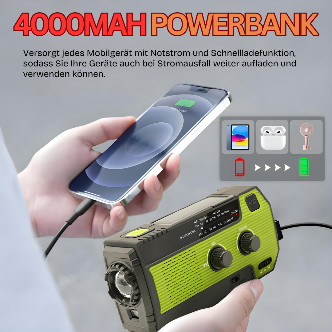 Brehn | Tragbares Notfall-Solarradio - PowerWave