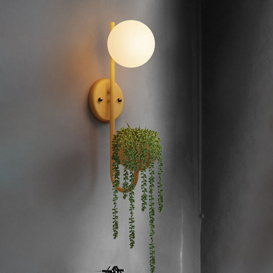 1 Licht Ballen Wandlampe Industrie Gelb/Blau/Grün Metall LED Pflanzen Wandmontage Beleuchtung für Restaurant