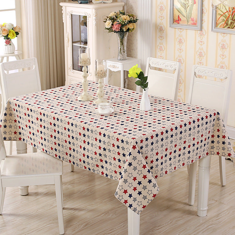 Gestreifte Tischdecke