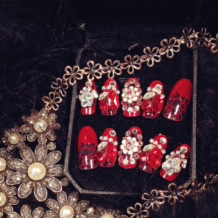 Strass-Besetztes Press-On Nagelset