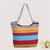 Strandtasche Aus Strapazierfähigem Canvas mit Buntem Streifenmuster Brehn