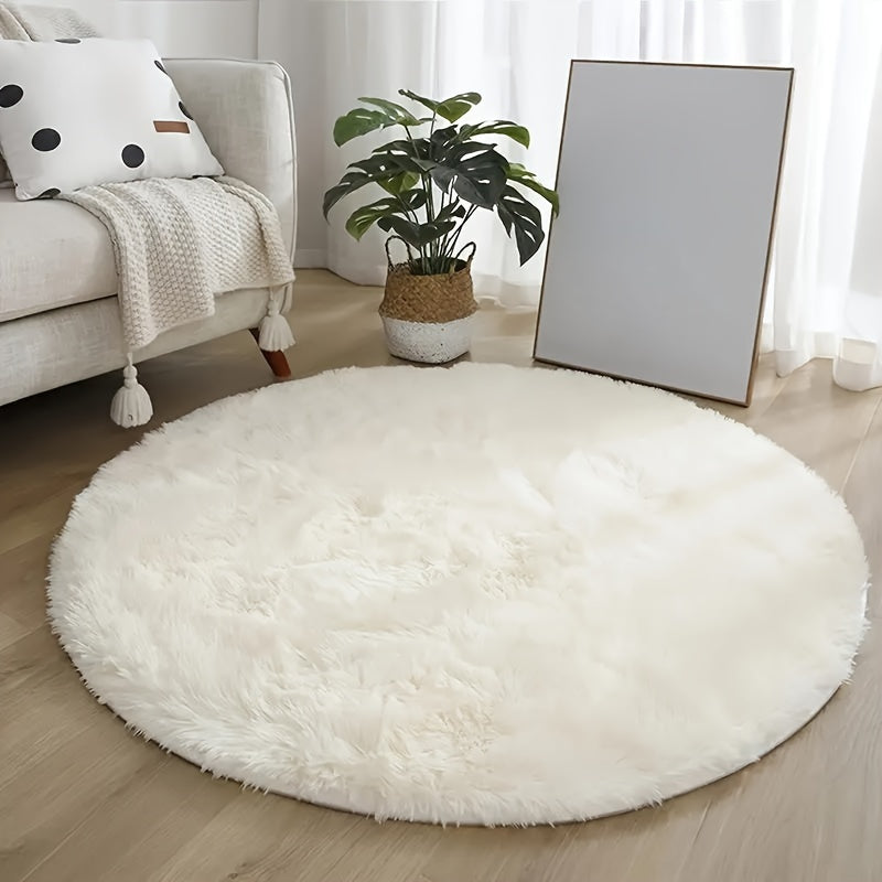 Gemütlicher runder Plüsch-Teppich – Ultraweicher Teppich für Wohnzimmer & Schlafzimmer | Brehn