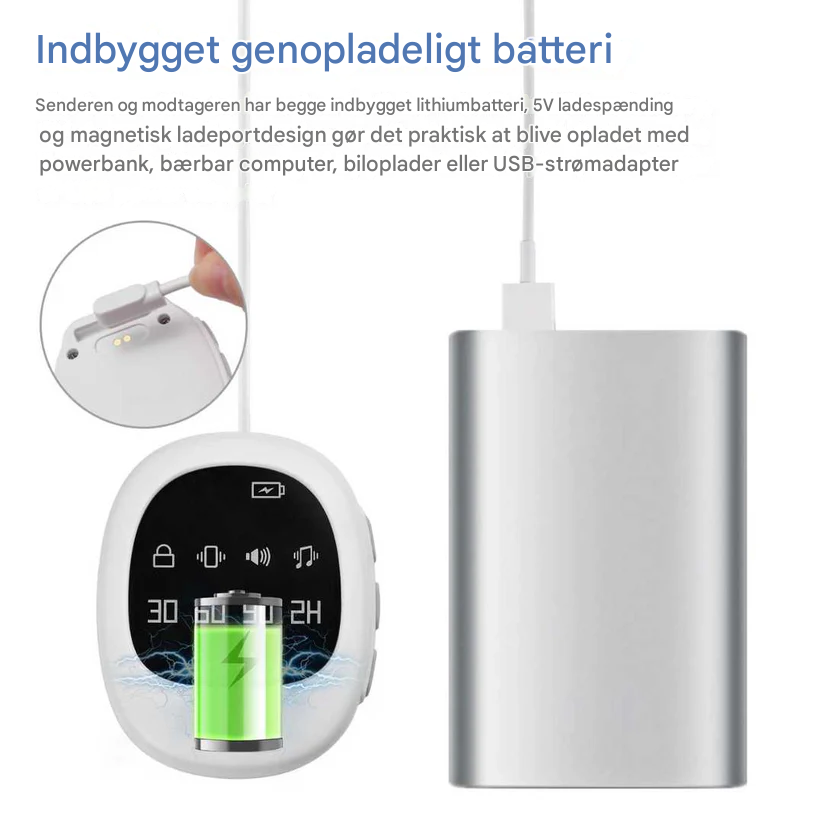 Kabelloser Bettnässeralarm mit Vibrationssignal und Timerfunktion – USB-aufladbar